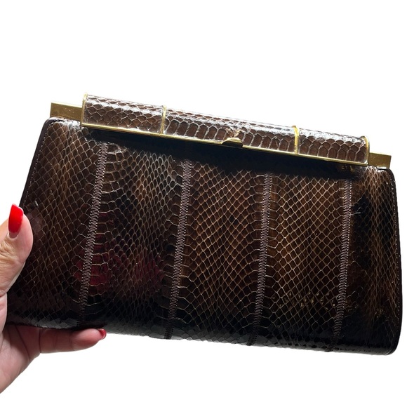 Handbags - Vintage Glam: 1950's Authentic Snake Skin Handbag pre owned good condition